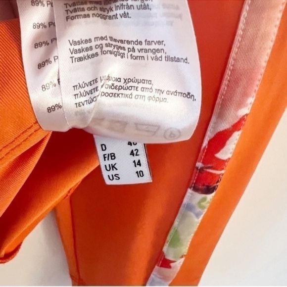 Madeleine Floral Two Way Zip Up Track Jacket Size 10 Orange Multi Color - Picture 11 of 11
